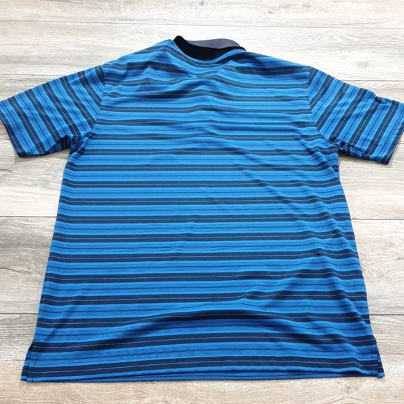 PGA Tour Mens Large Short Sleeve Shirt Polo Airflux Sport Golf Athletic Blue - Picture 7 of 8